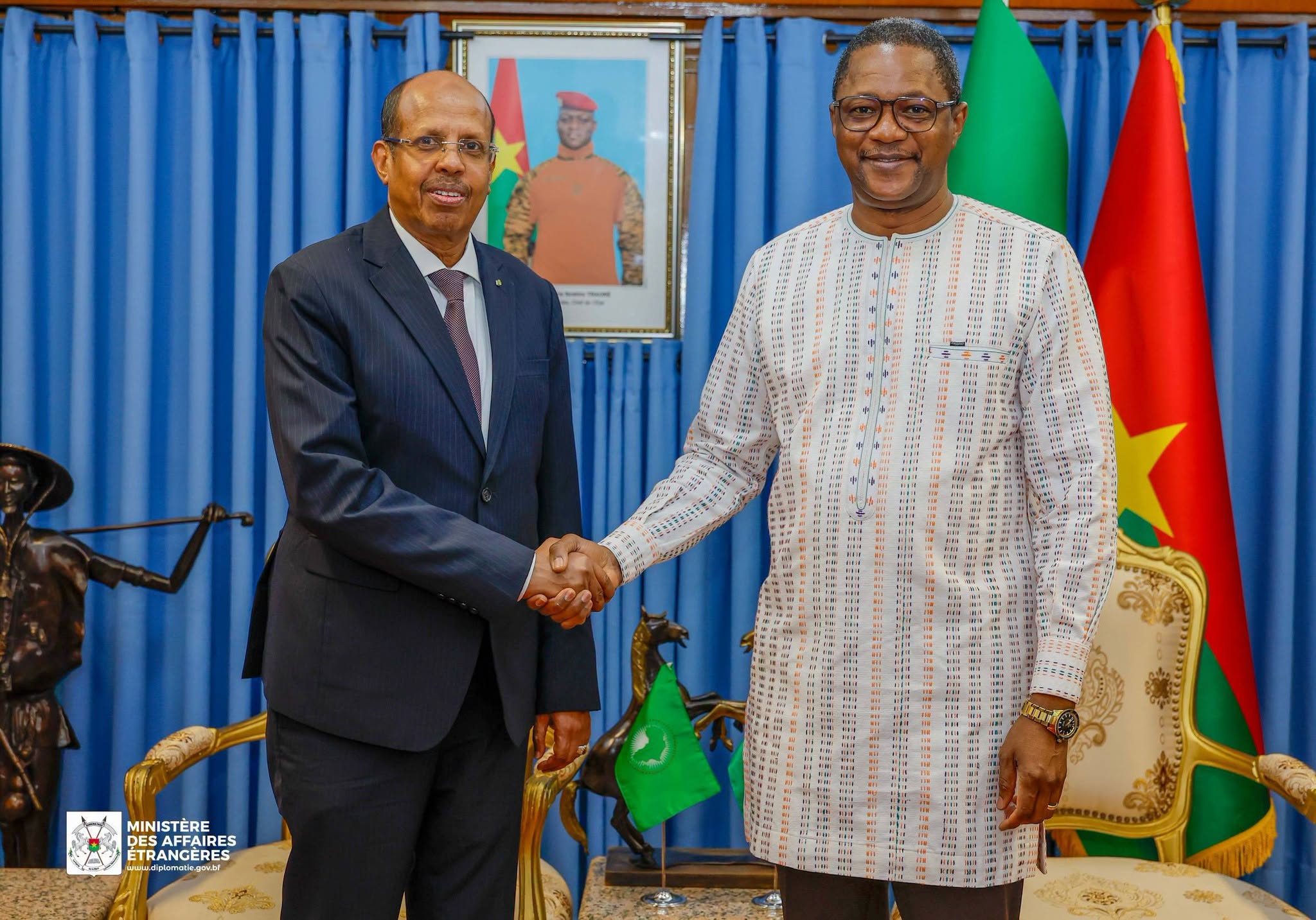 Mahamoud Ali Youssouf, président de la Commission de l’Union africaine en visite de travail de 72 heures au Burkina Faso
