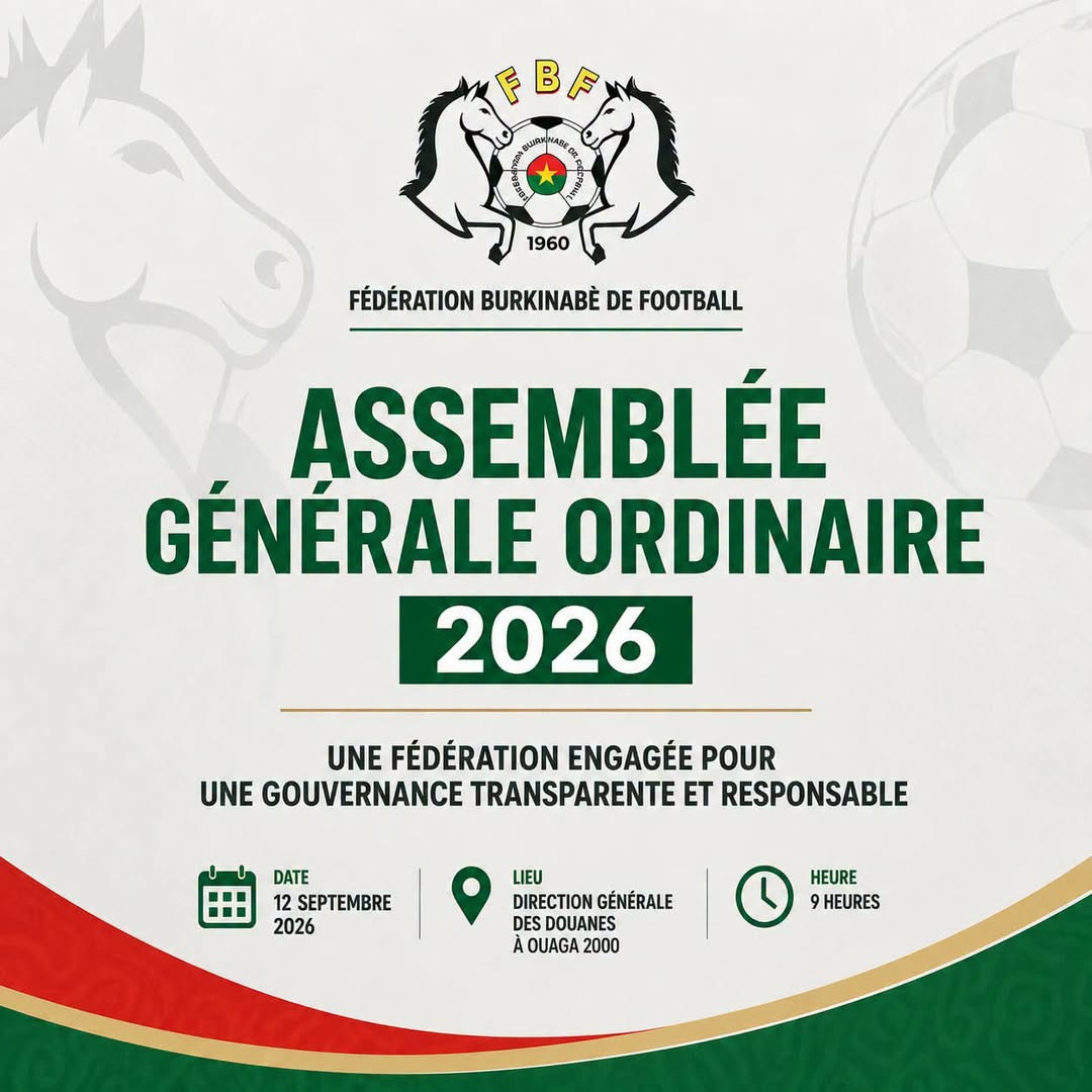 Football : la FBF tiendra son Assemblée générale le 12 septembre